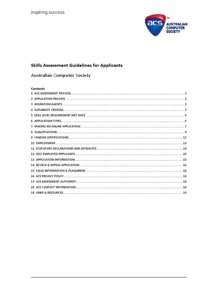 Skills Assessment Guidelines For Applicants | PDF | Microsoft Certified ...