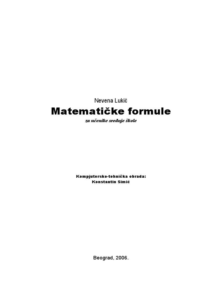 Matematika Formule | PDF | Ordinateurs | Technologie et ingénierie