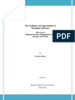 The Challenges and Opportunities of Managing Volunteers - MA Thesis - Tewodros Shibru