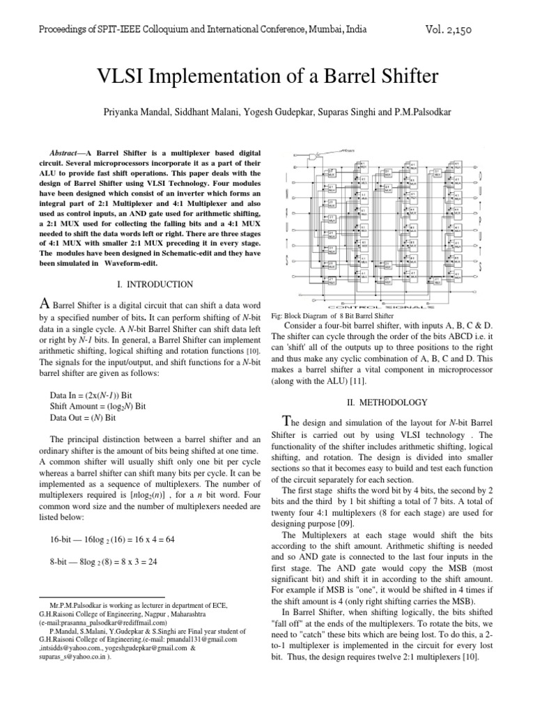 Barrel Shifter Pdf Digital Electronics Electronic Engineering