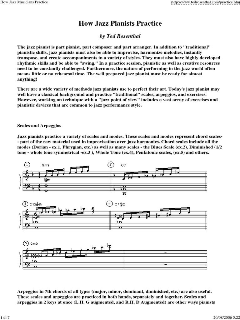How Jazz Musicians Practice | PDF | Jazz | Harmony