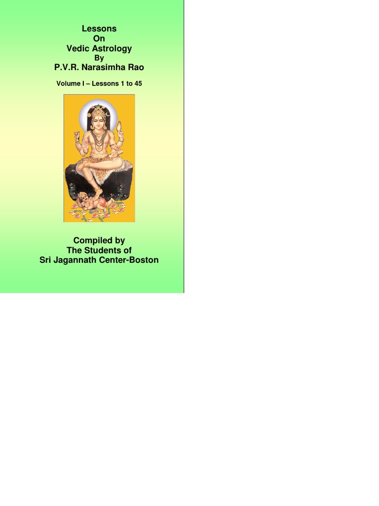 LESSONS ON VEDIC ASTROLOGY BY P.V.R.NARASIMHA RAO PDF