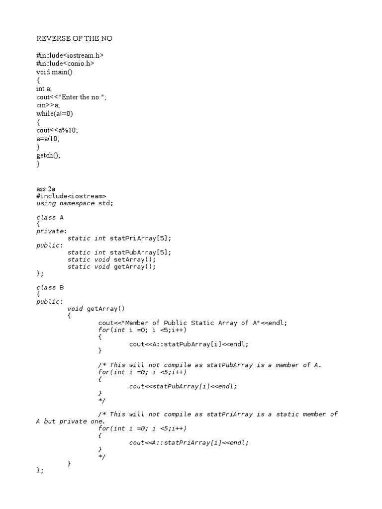 C++ Static Array Example Code | PDF | Business | Computers