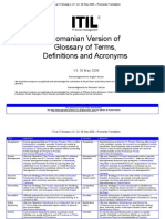 Romanian Version of Glossary of Terms, Definitions and Acronyms