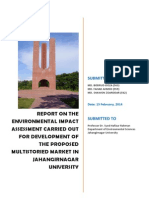 Report On The Environmental Impact Assessment Carried Out For Development of The Proposed Multistoried Market in Jahangirnagar University