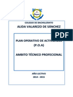 Plan Operativo de Actividades Poa - 2014