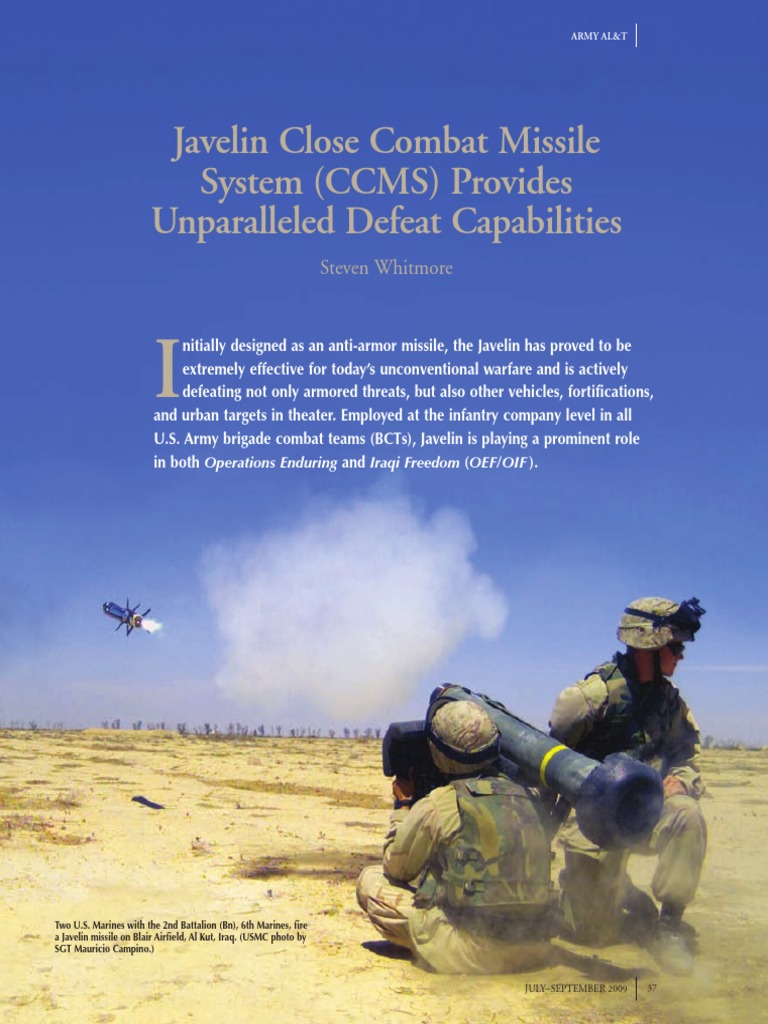 37 Javelin Close Combat Missile System (CCMS) Provides Unparalleled Defeat Capabilities 200907