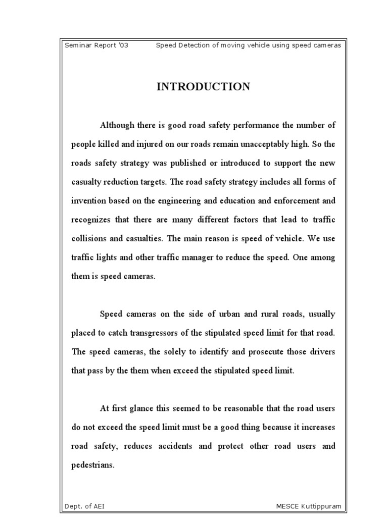 Speed Detection Using Cameras | PDF | Speed Limit | Radar