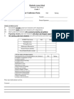 EAS Parent Teacher Conference Form Oct 2013