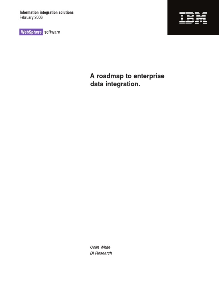 A Roadmap To Enterprise Data Integration | PDF | Databases | Data Warehouse