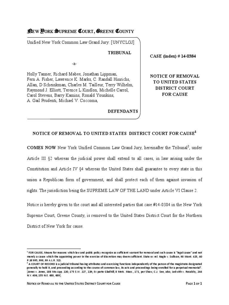 5914 Federal Case by Common Law Grand Jury Article Three Of The