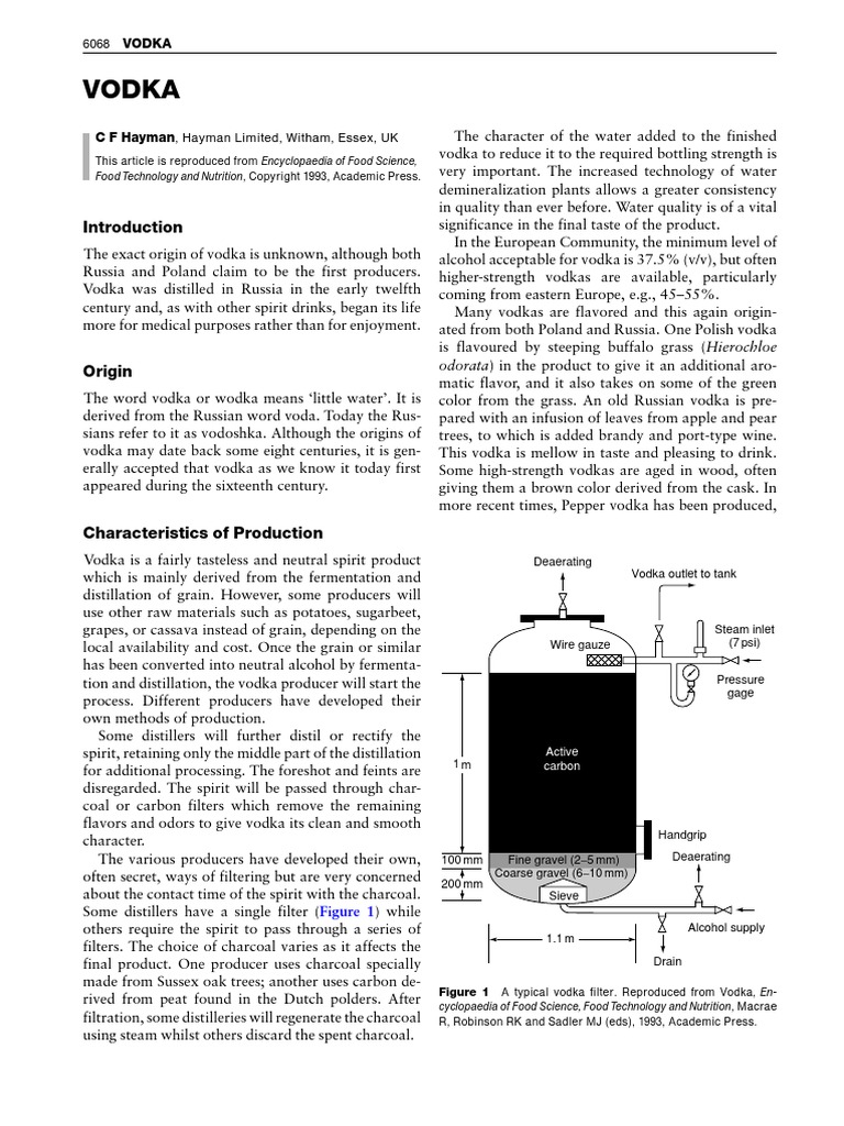 Vodka Process PDF Vodka Distilled Beverages
