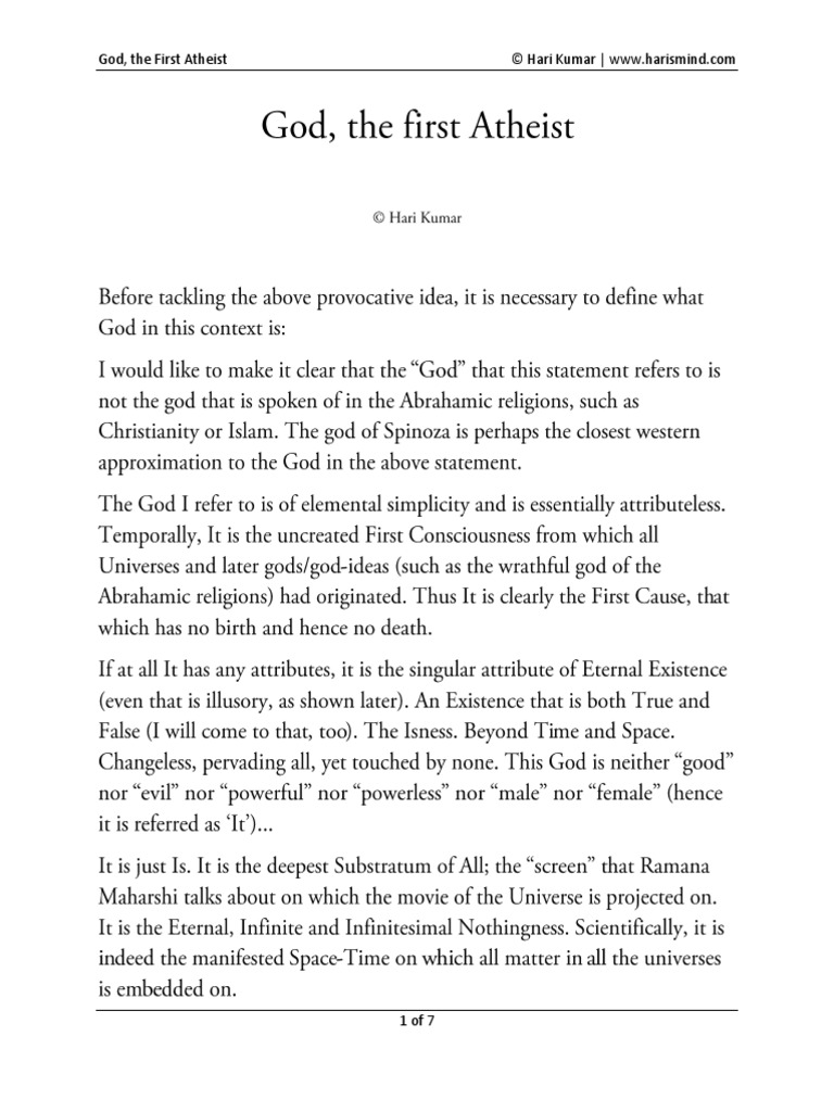 God as Infinite Nothingness | PDF