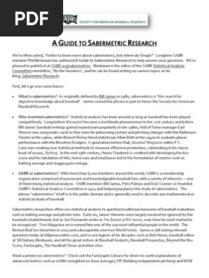 A Guide to Sabermetrics