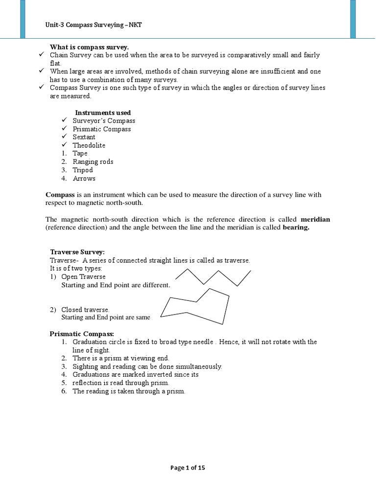 Compass Survey | Surveying | Compass