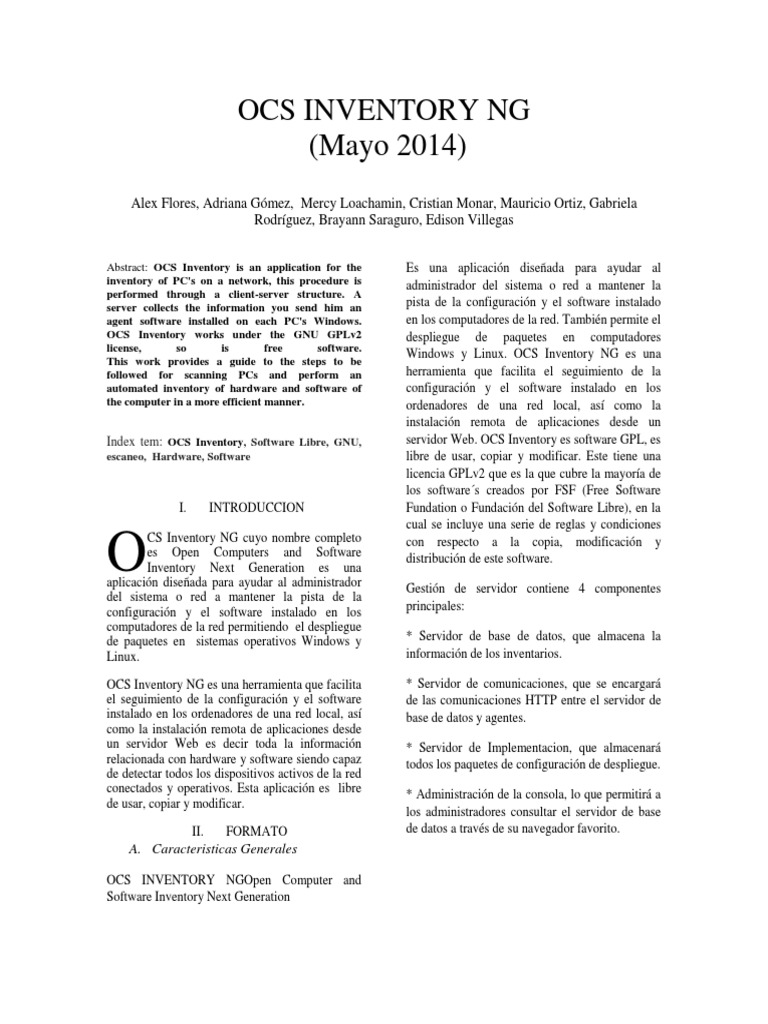 Ocs Inventory NG | PDF | Servidor web | Internet y web