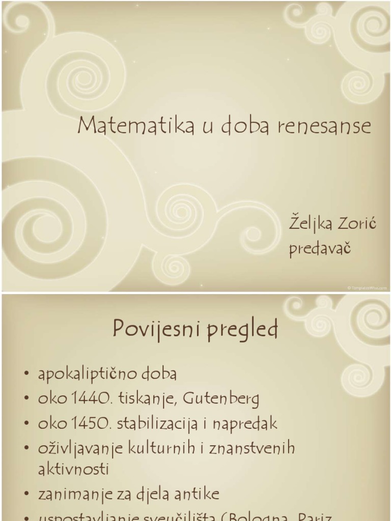 Matematika U Doba Renesanse | PDF