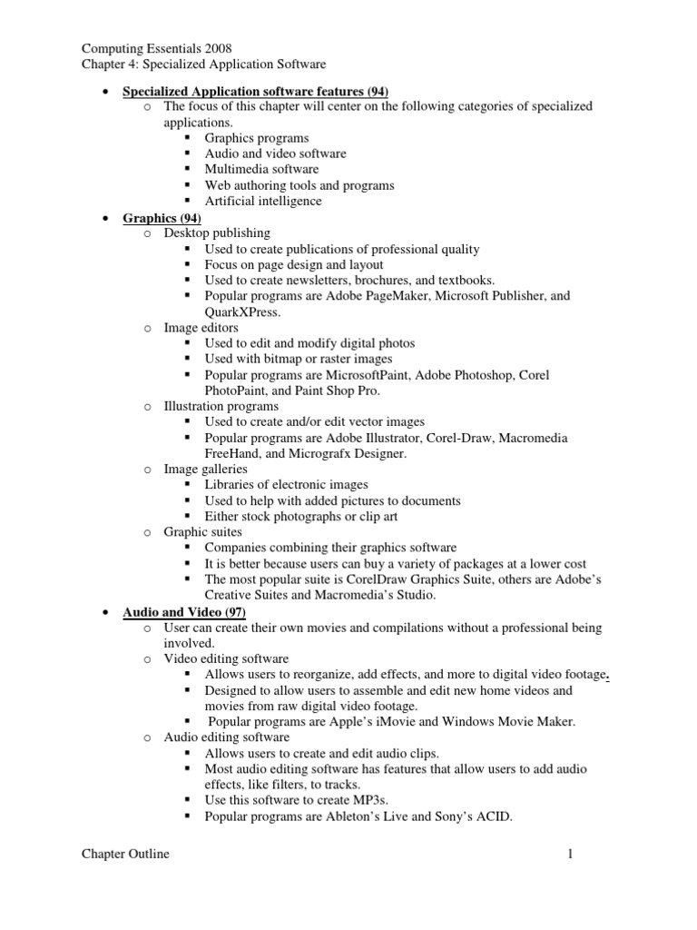 Specialized Application Software Features | PDF