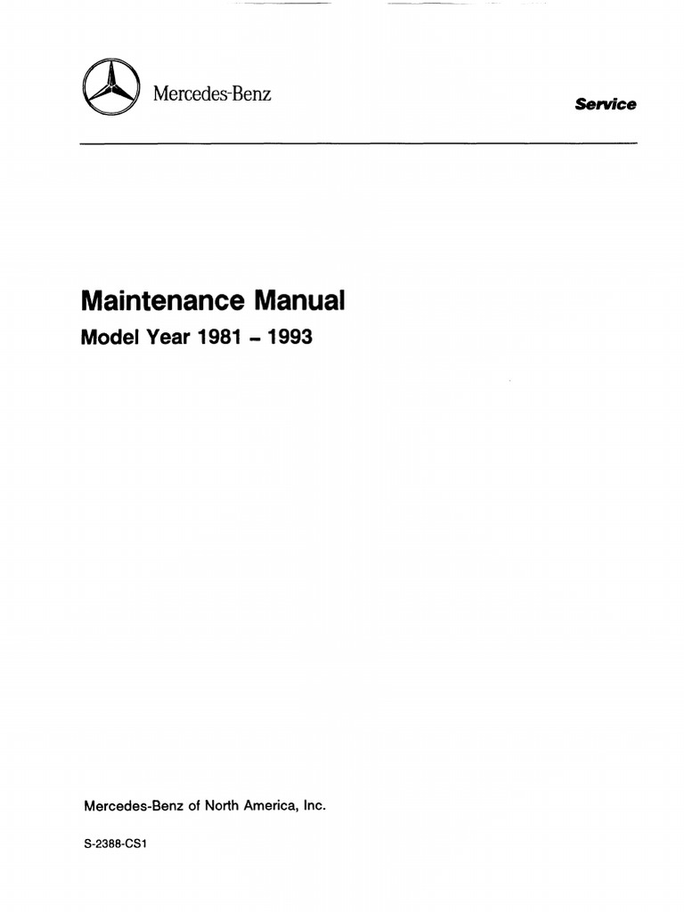 Mercedes (Series 107, 123, 124, 126, 129, 140, 201) Maintenance Manual 1981-1993  | Motor Oil | Screw