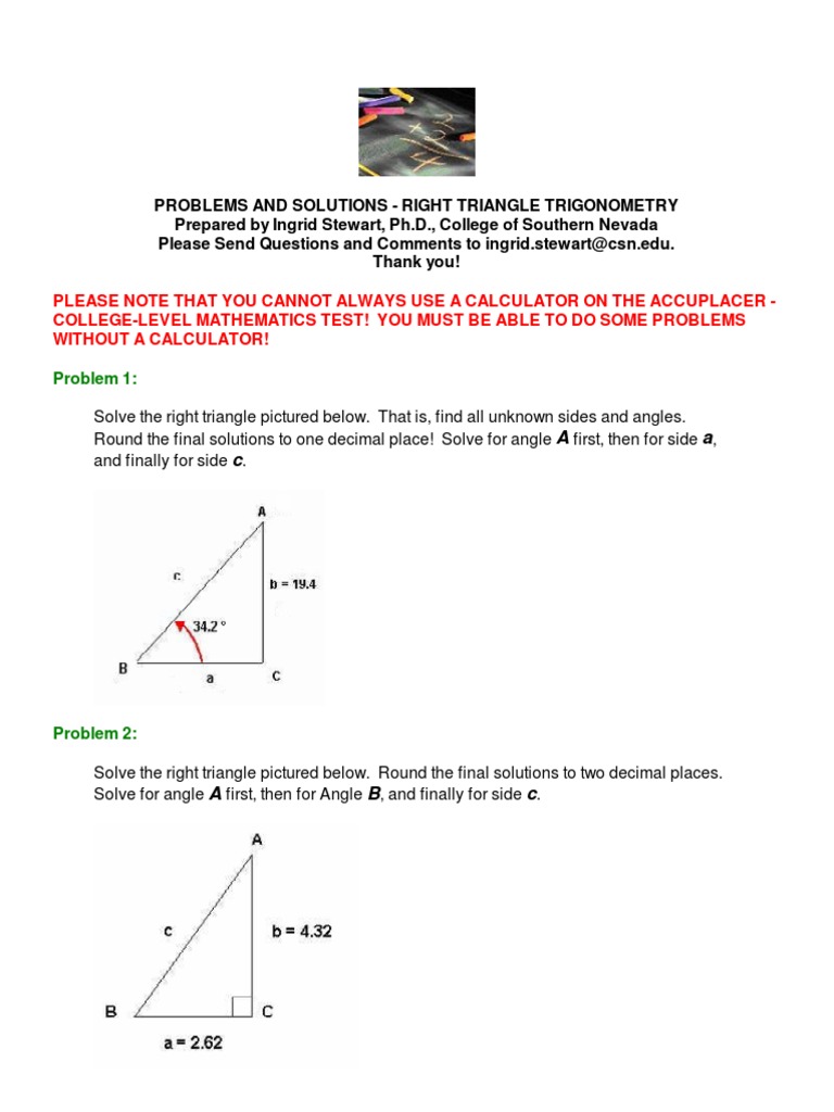 Right Triangle Trigonometry Guide | PDF