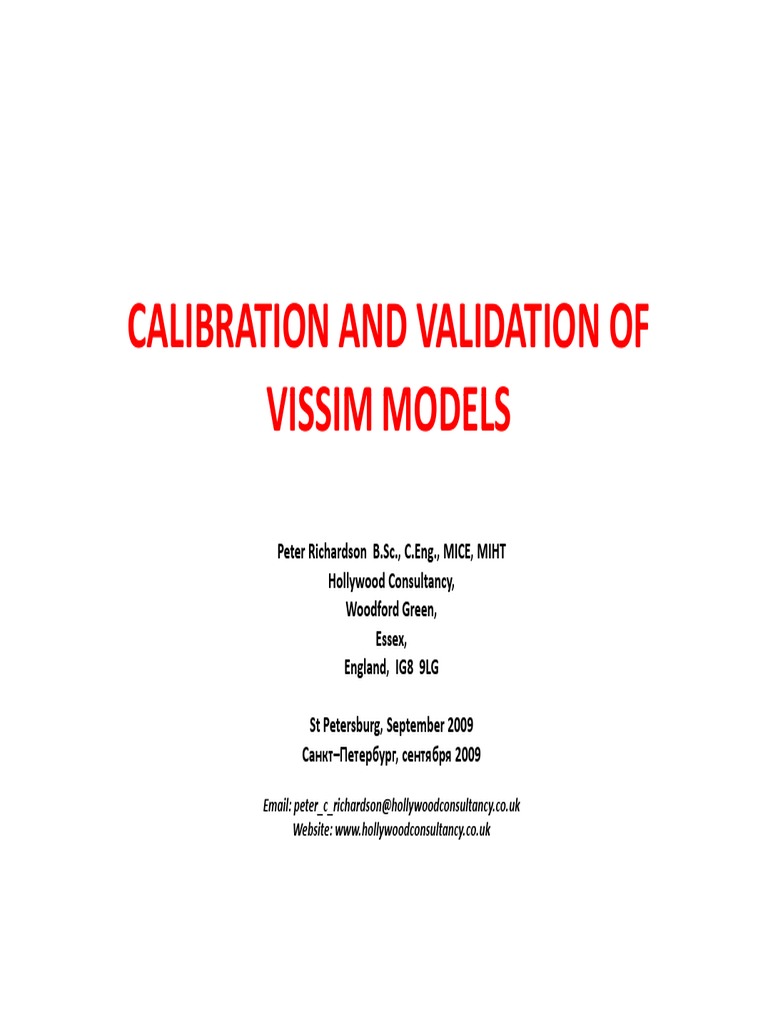 Calibration and Validation of VISSIM Models 190909 PDF Traffic