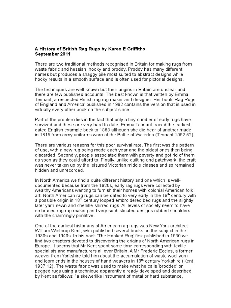 History of British Rag Rugs | PDF | Carpet | Textiles