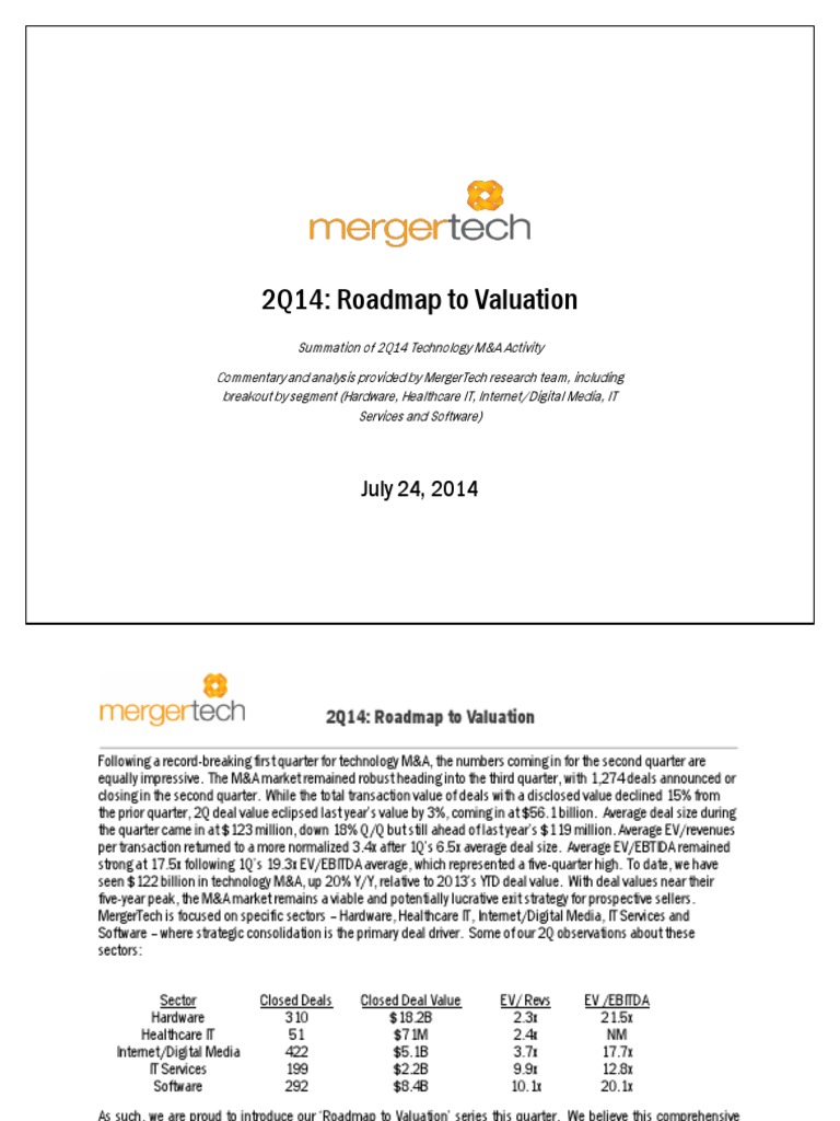 2Q14 Roadmap To Valuation | PDF | Business | Finance & Money Management