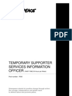 Temporary Supporter Services Information Officer: Post Number: PSI3