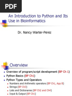 An Introduction To Python and Its Use in Bioinformatics: Dr. Nancy Warter-Perez