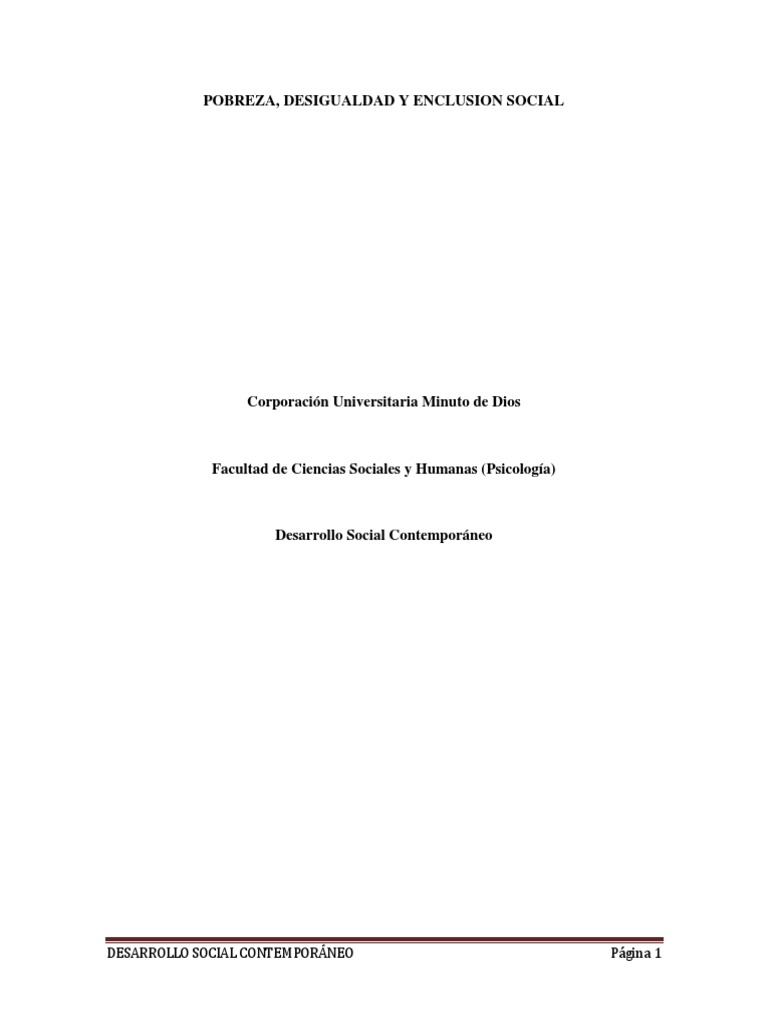 Pobreza y Exclusión Social | PDF | Pobreza | Pobreza e indigencia