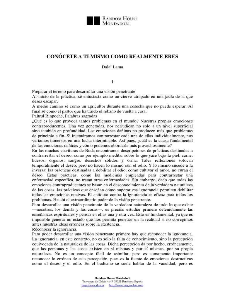 Conocete A Ti Mismo Como Realmente Eres PDF Existencia Filosofía