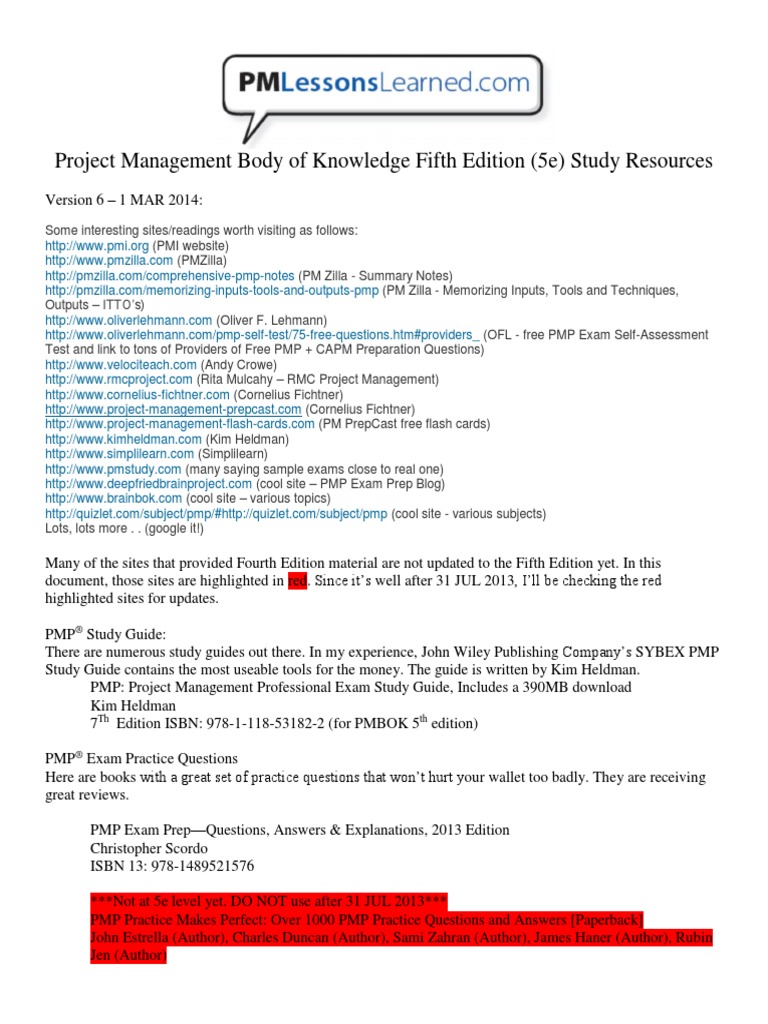 Pmll Pmbok 5e Study Resources V6 Mobile App Project - 