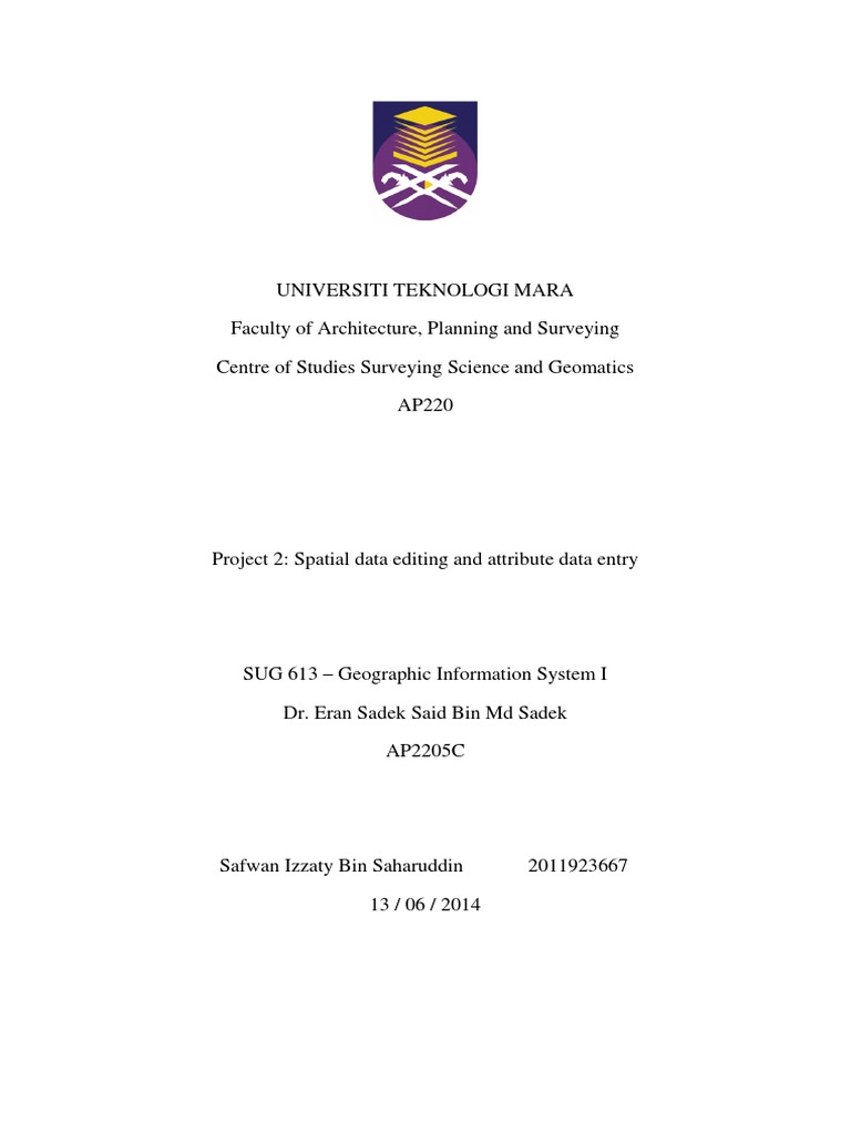 GIS Spatial Data Editing Project Report | PDF | Arc Gis | Geographic ...