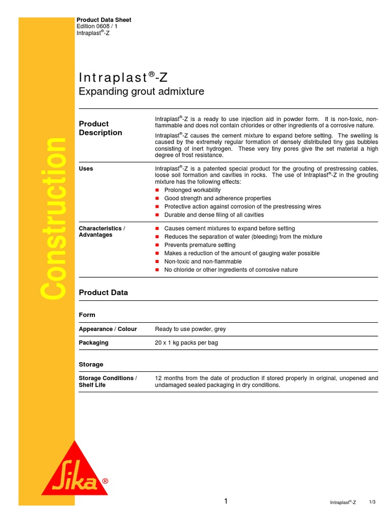 Sika Intraplast Z | Concrete | Cement