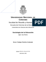 3 TP Evaluado Sociología de La Educación Profesor Tomás Iosa