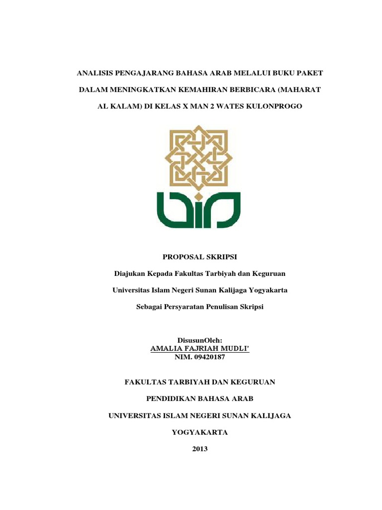 Contoh Makalah Bahasa Arab Pdf