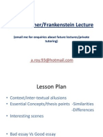 Bladerunner and Frankenstein Lecture Notes