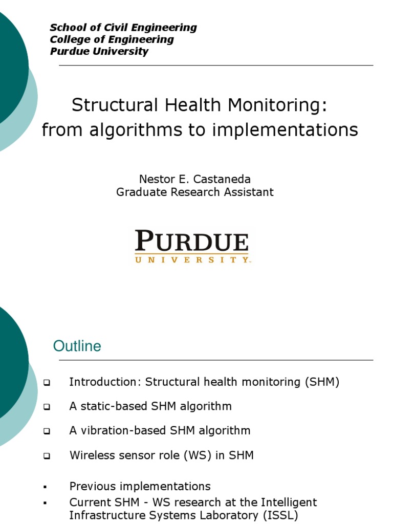 SHM Presentation (Nestor Castaneda) PDF Wireless Sensor Network
