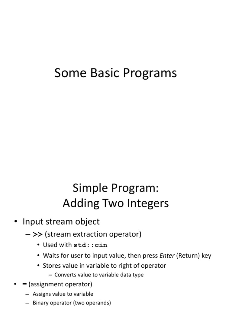 An Introduction to Basic Programming Concepts in C++ Including ...