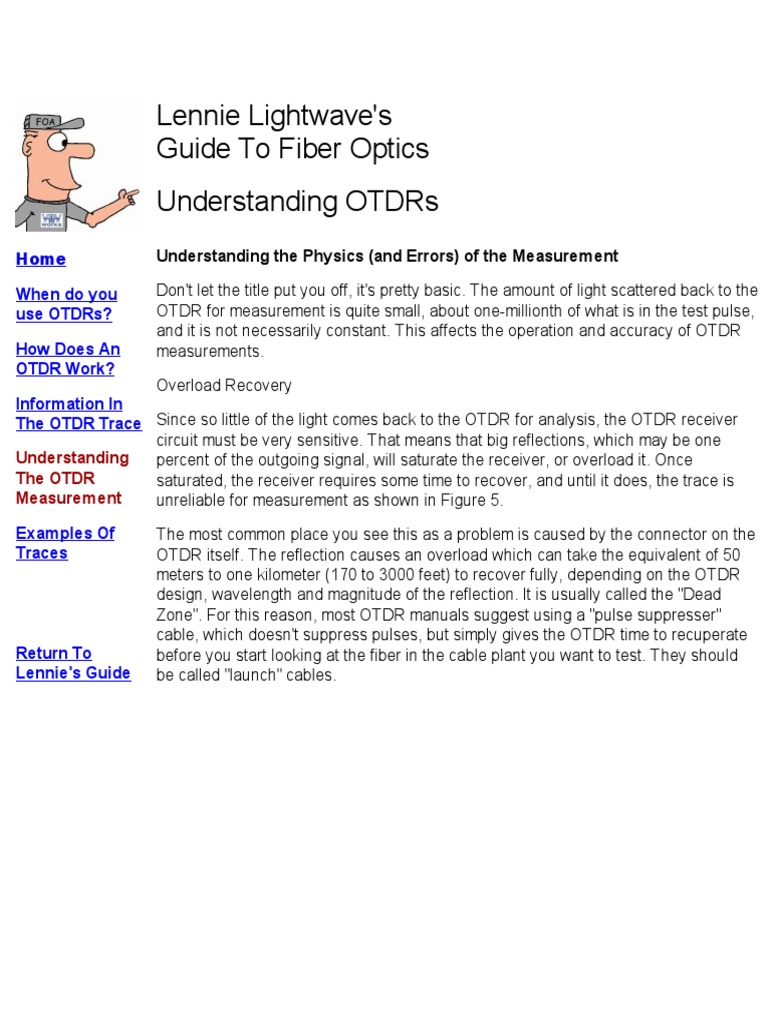 OTDR Measurement Insights and Challenges | PDF | Optical Fiber ...
