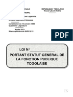 Statut G N Ral de La Fonction Publique Togolaise