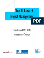 Top 10 Laws of Project Management Li