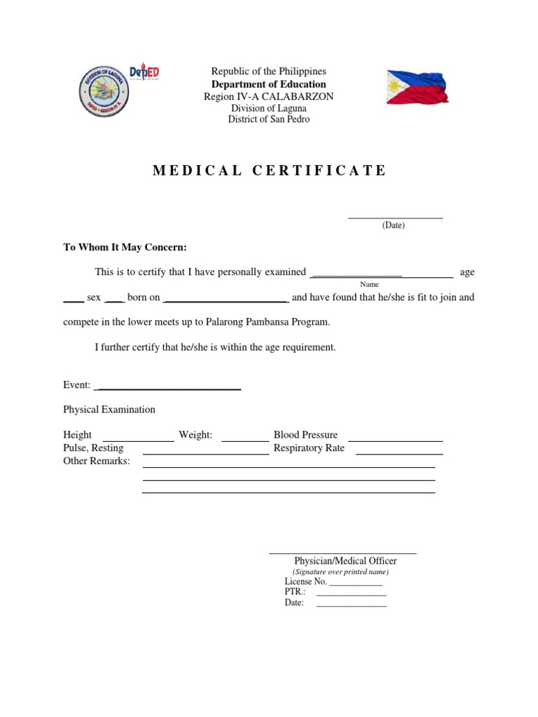 Medical Blank Form | PDF | Physician | Physical Examination