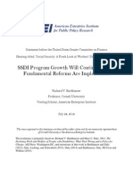 SSDI Program growth will continue unless fundamental reforms are implemented