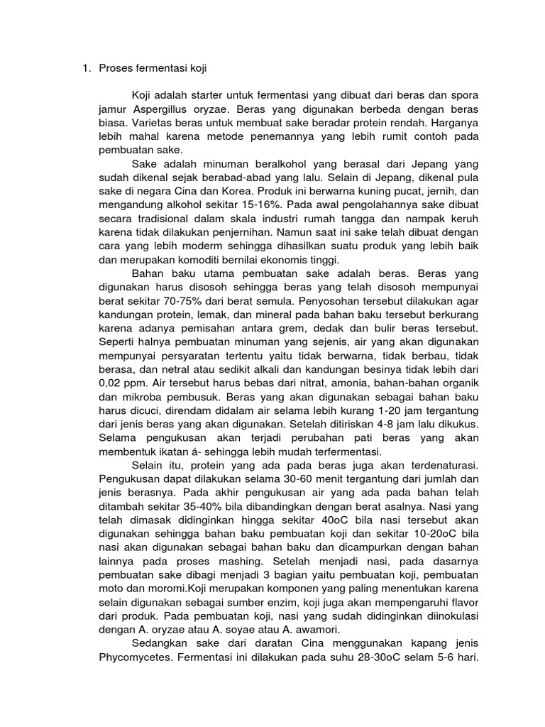 Proses Fermentasi Koji