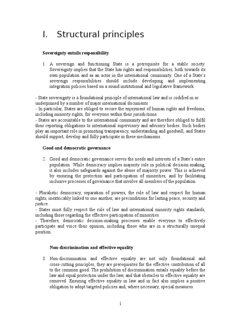 I. Structural Principles: Sovereignty Entails Responsibility | PDF ...