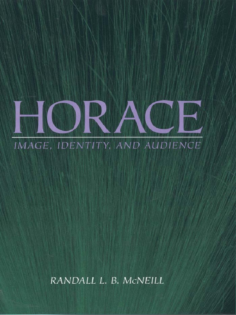 Horace Image Identity And Audience Horace Poetry - 