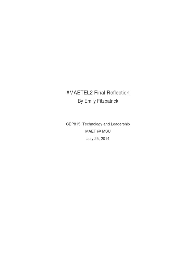 Maetel2 Reflection On Teaching And Technology Pdf Music Education