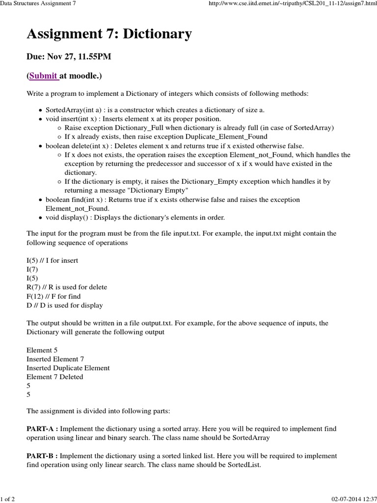 Data Structures Assignment 7 | PDF