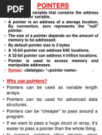 Pointers: of An Another Variable. by Convention, Zero Represents The "Null" Pointer. Memory To Be Addressed